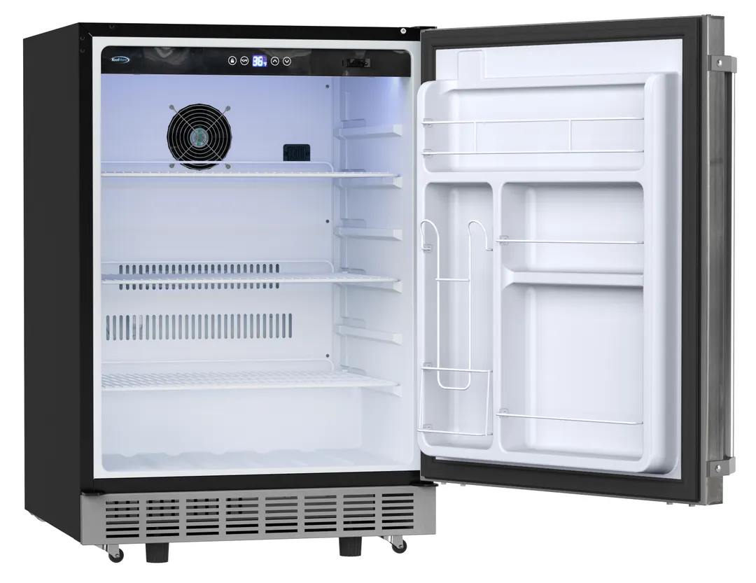Koolmore KM-OKS-OFRC-58SS 24"x24.1"x35.2" 5.5 cu ft. Glass Door Merchandiser, IPX4, 145 Cans