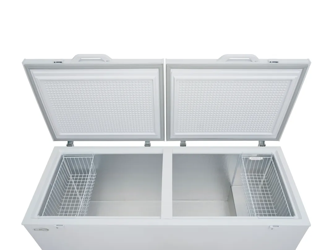 Koolmore KM-SCF-30C Chest Freezer, 79" Wide, 30 cu ft, Steel Hinged Door, Lock & Key, 6 Casters
