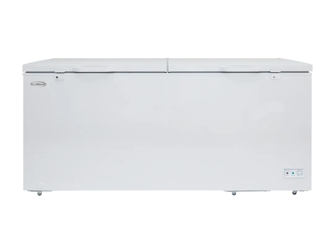 Koolmore KM-SCF-30C Chest Freezer, 79" Wide, 30 cu ft, Steel Hinged Door, Lock & Key, 6 Casters
