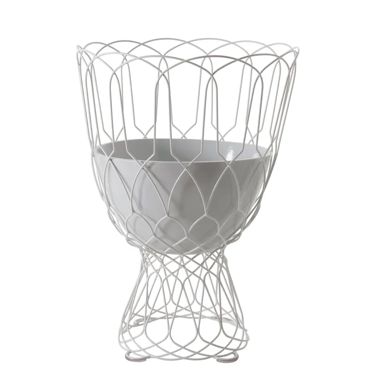 emuamericas E577 Re-Trouve Tall Vase Outdoor/Indoor Wrought Iron Structure with Terracotta Pot