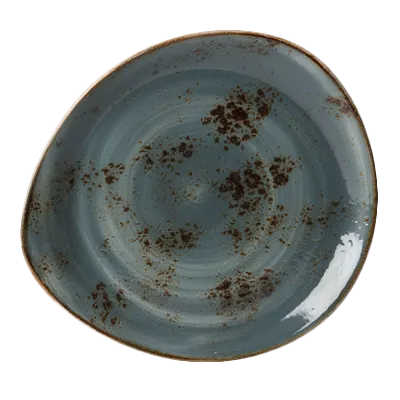 Steelite 11300520 - 12" x 10.9" x 1.1" Freeform Ceramic Plate, Blue, Oven Safe to 530°F - 1 Dozen
