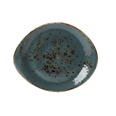 Steelite 11300521 Blue Ceramic Plate, 10" x 8.125" x 1.0", Narrow Rim, Oven Safe 530°F - 1 Dozen