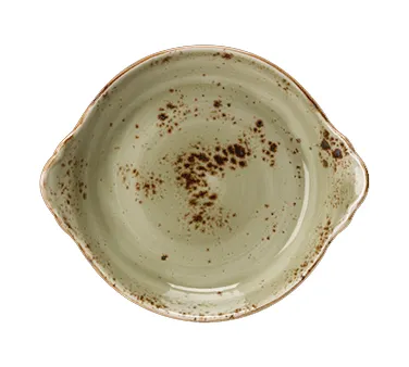 Steelite 11310316 - Round Green Au Gratin Dish, 7.5" x 6.0" x 1.88", 19 oz, Oven Safe 530°F - 1 Dozen