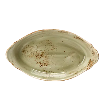 Steelite 11310319 Au Gratin 12.5 oz (9.5" x 5.5" x 1.88"), Green Ceramic, Oven Safe 530°F - 24/Case