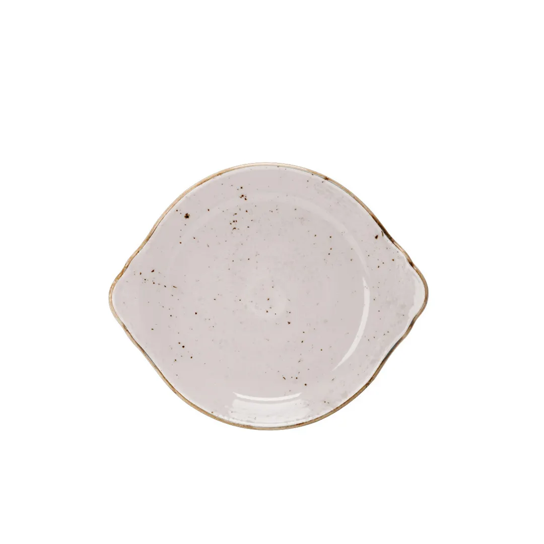 Steelite 11550316 Round Earred Au Gratin Dish, 19 oz (7.5"×6"×1.88") White Oven Safe 530°F - 1 Dozen