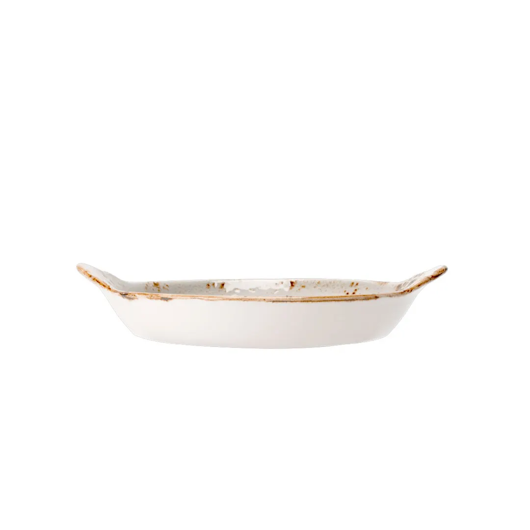 Steelite 11550317 Round Au Gratin Dish, 27.5 oz (8.5" x 7.5" x 2.0"), Ceramic, Oven Safe - 1 Dozen