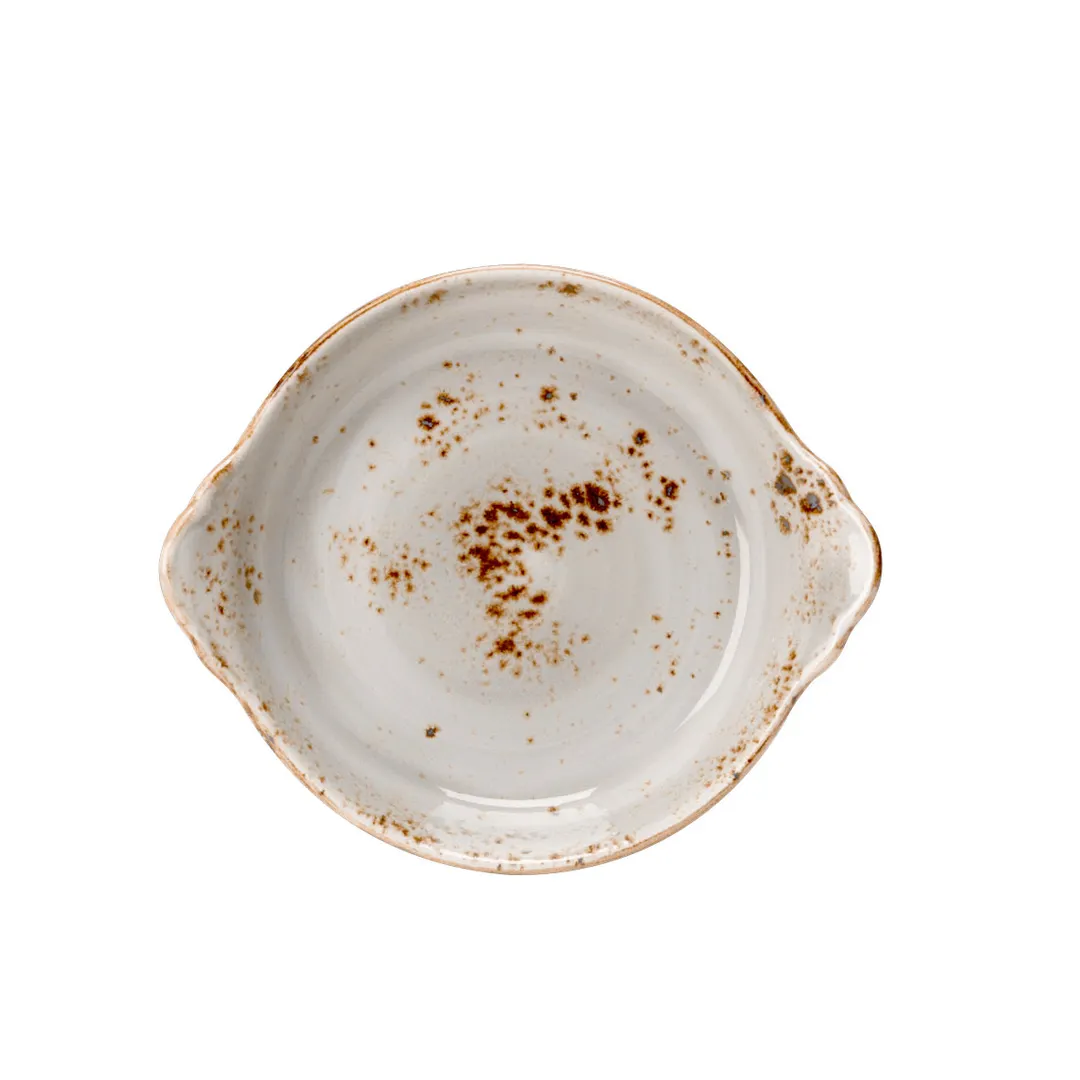 Steelite 11550317 Round Au Gratin Dish, 27.5 oz (8.5" x 7.5" x 2.0"), Ceramic, Oven Safe - 1 Dozen