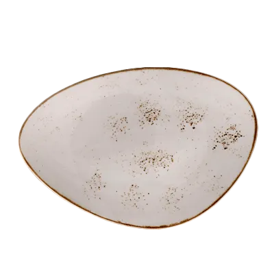 Steelite 11550501 White FreeForm Ceramic Plate 14.6×9.6×1.9" NarrowRim Vitrified 530°F Safe - 6/Case