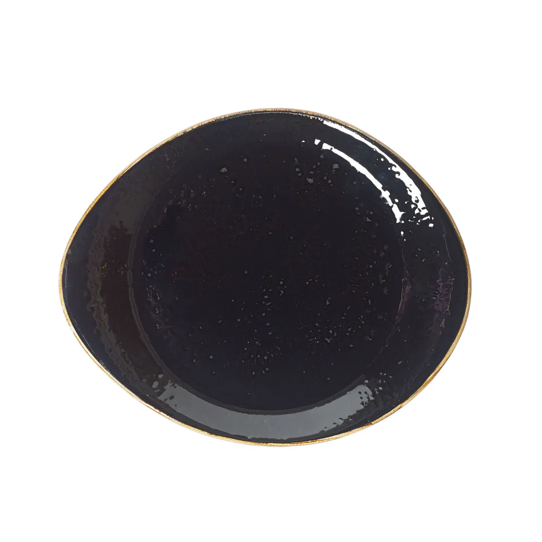 Steelite 12090521 Licorice 10" x 8.125" x 1" Ceramic Plate Rim Oven Safe to 530°F 275°C - 1 Dozen