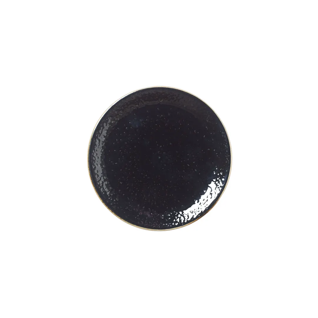 Steelite 12090568 - Licorice Coupe Rim China Plate, 6" x 0.5" Ceramic, Oven Safe to 530°F - 36/Case