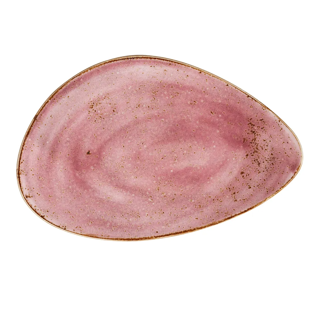 Steelite 12100501 Raspberry China Plate, 14.625" x 9.625", Ceramic, Rim, Oven Safe to 530°F - 6/Case
