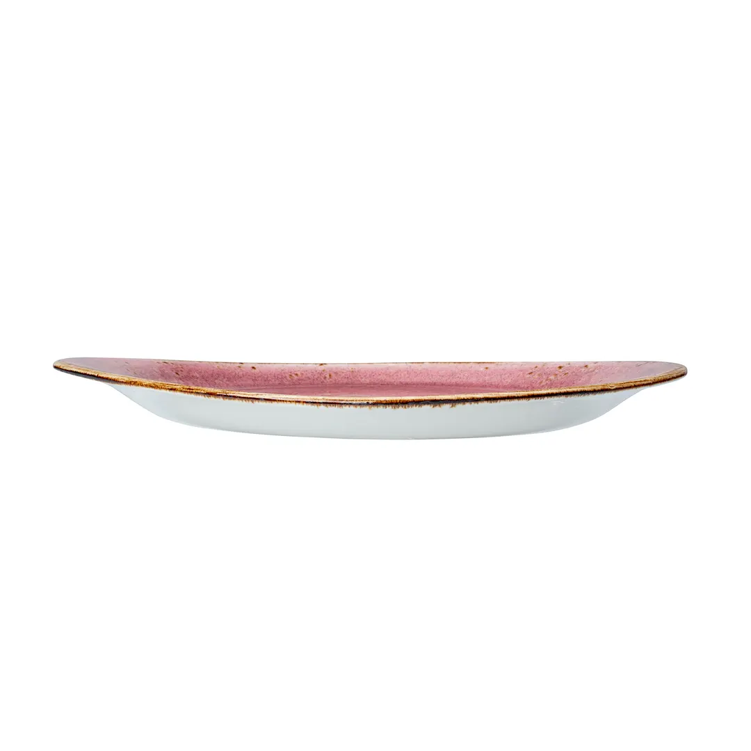 Steelite 12100521 - Raspberry Plate 10.0" x 8.125" Ceramic Vitrified Rim, Oven Safe 530°F - 1 Dozen