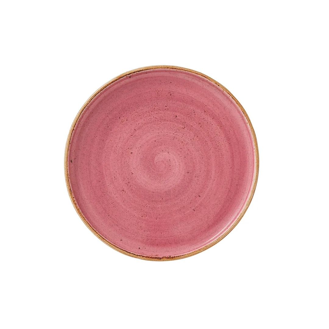 Steelite 12100637 - 8.0" x 0.5" Round Raspberry Stack Plate, Ceramic, Oven Safe to 530°F - 1 Dozen
