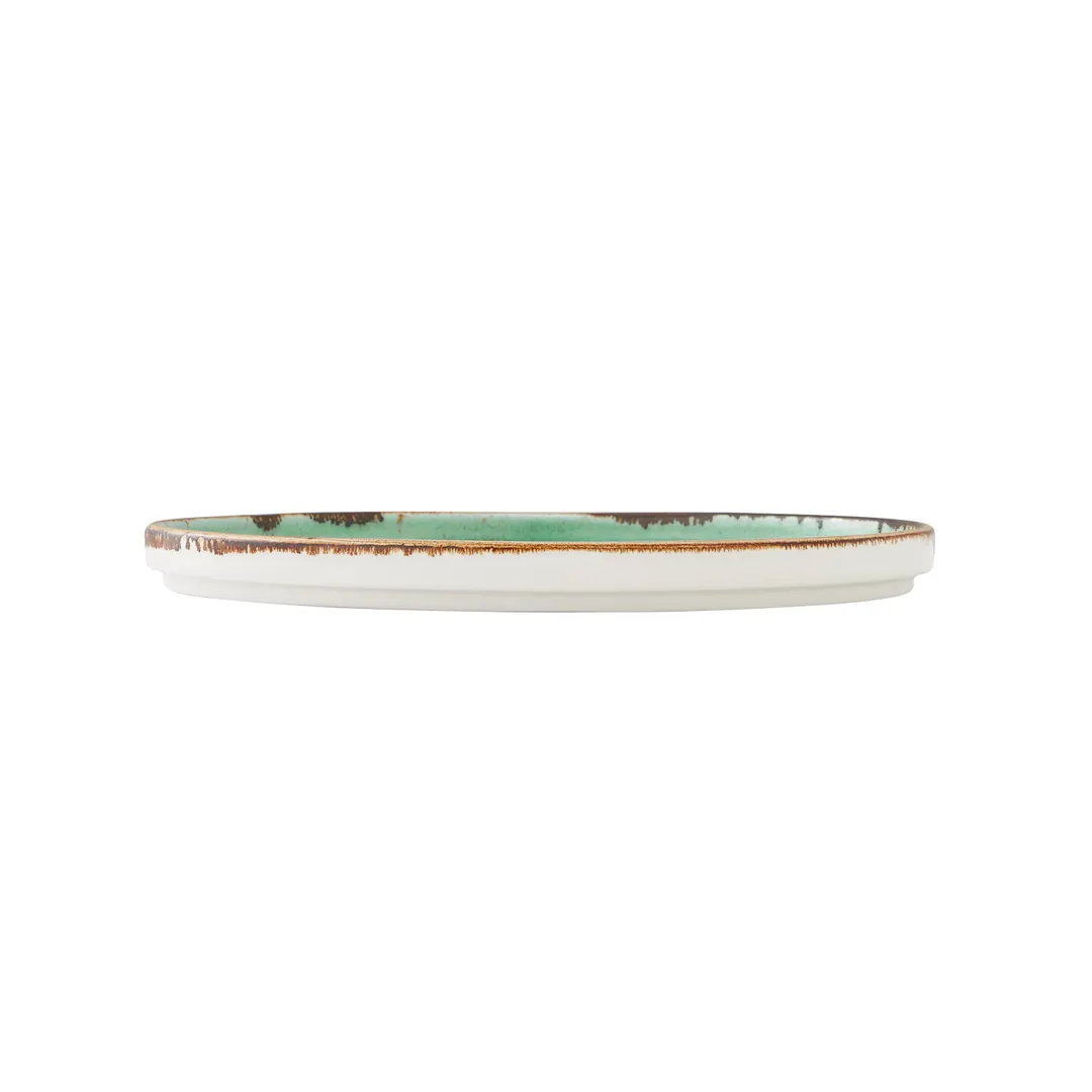 Steelite 12130636 Stack Plate, 10" Round Aqua Ceramic, Vitrified, Oven Safe to 530°F 275°C - 1 Dozen