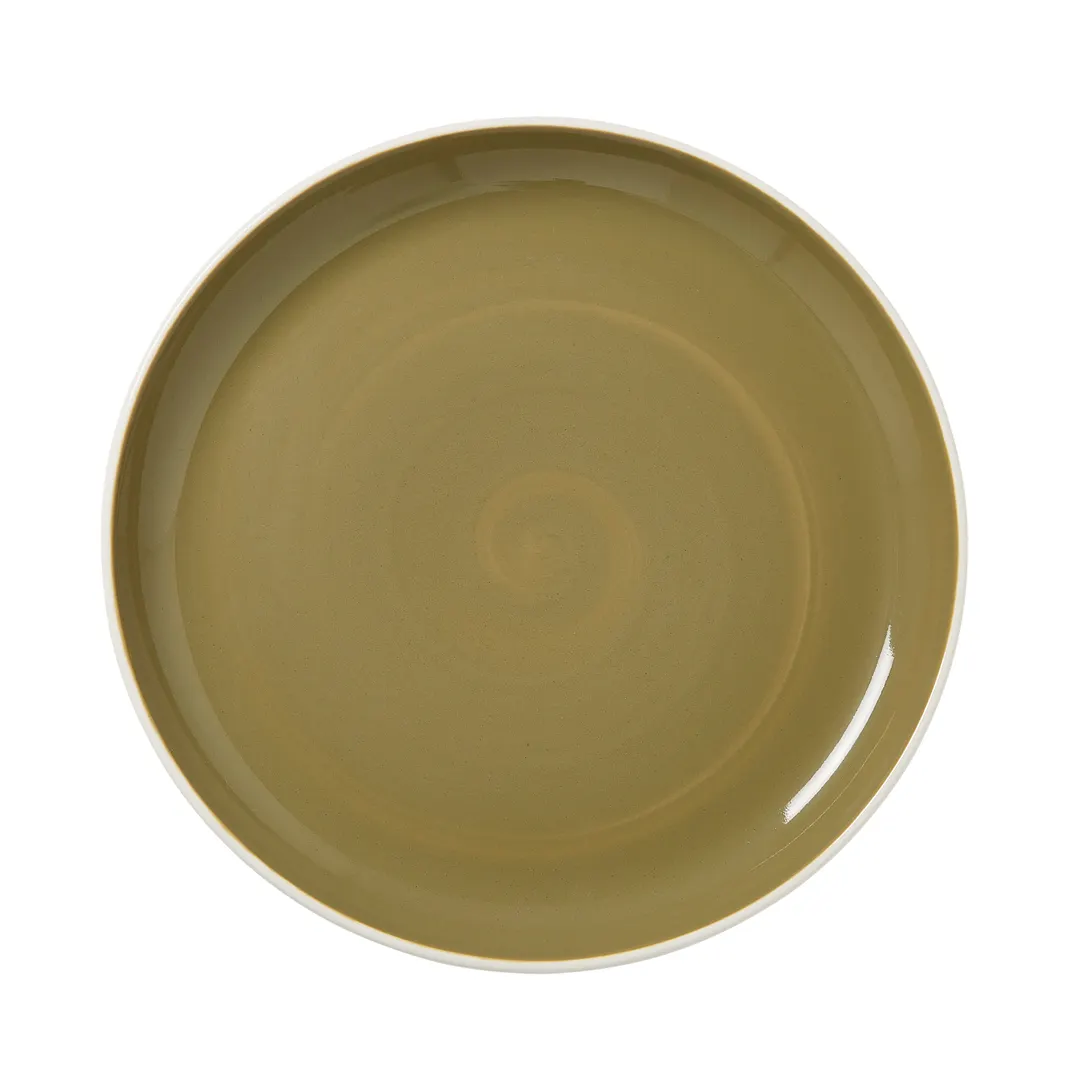 Steelite 12200639 - Coupe Plate, 11.0" Round Ceramic Olive, Coupe Rim, Vitrified Finish - 1 Dozen
