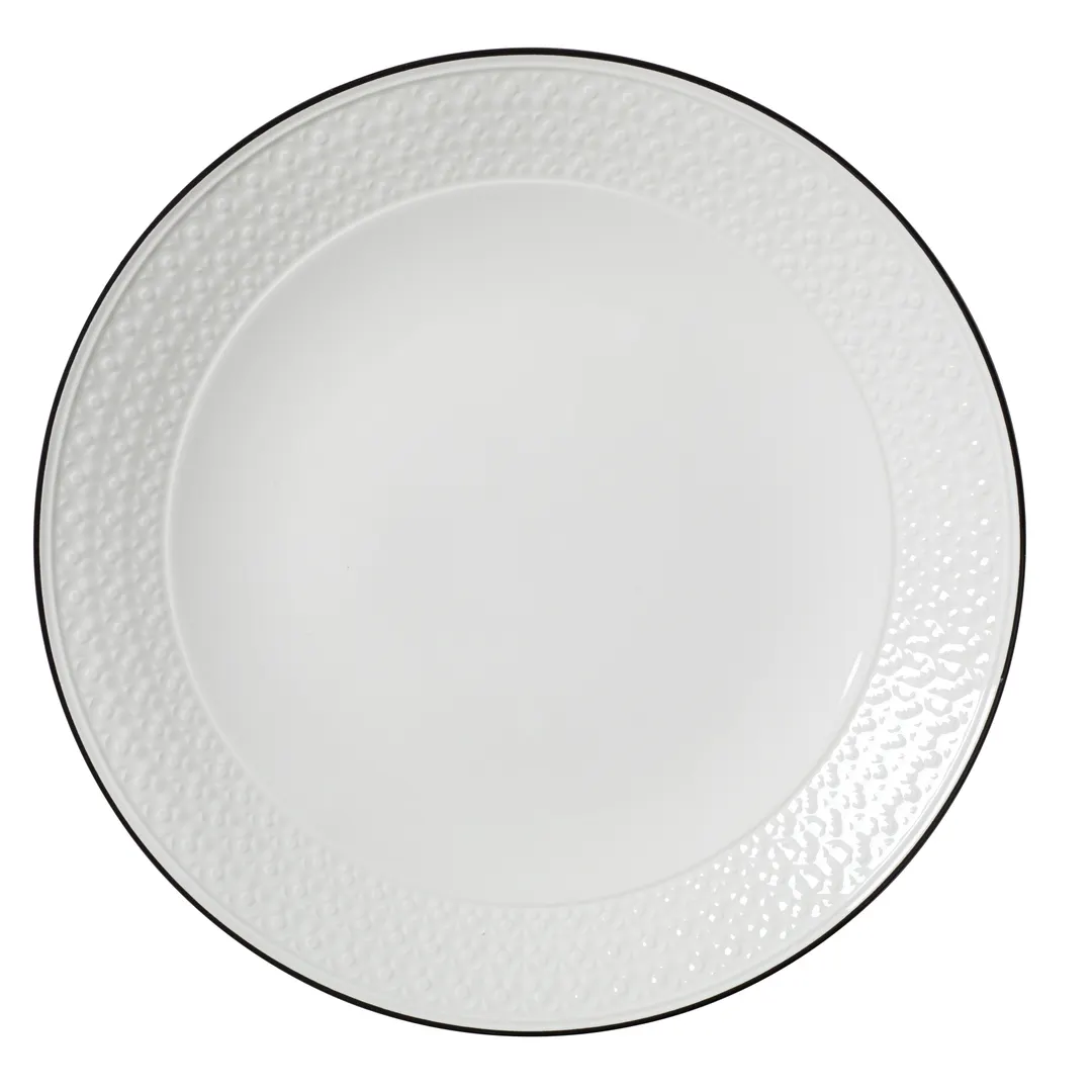 Steelite 1406X0103 Coupe Plate 11.25" Round Black Bead Band, Ceramic, Oven Safe 530°F/275°C - 6/Case