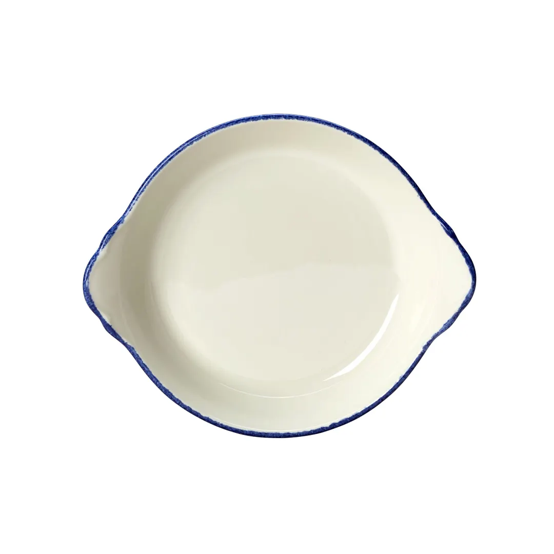Steelite 17100191 - Round Au Gratin Dish, 5.75" x 1.625" (6.5 oz), Blue China, Oven Safe - 36/Case