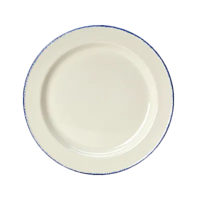 Steelite 17100209 Slimline Plate 10.63" x 0.88" Dapple Blue Round Vitrified Oven Safe 530°F - 24/Case