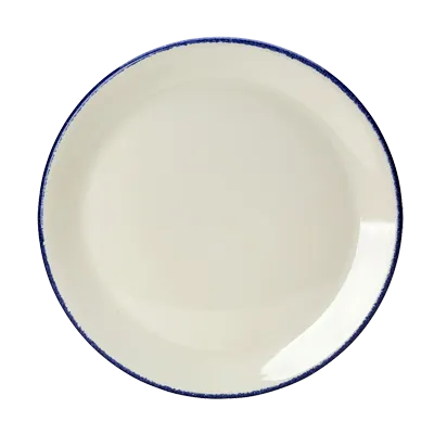 Steelite 17100567 Taste Coupe Plate, 8.0" x 0.63" Dapple Blue, Round Alumina China, Rustic - 24/Case
