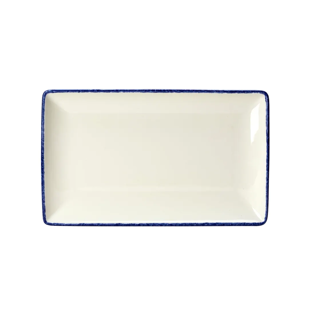 Steelite 17100618 Platter, 8" x 4" x 0.75", Blue Dapple Vitrified China, Oven Safe 530°F - 6/Case