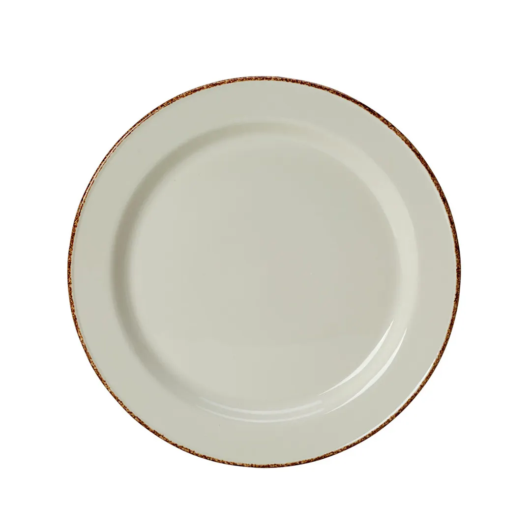 Steelite 17140214 Round Plate 6.25" x 0.63" Dapple Brown Vitrified China Oven Safe 530°F - 36/Case