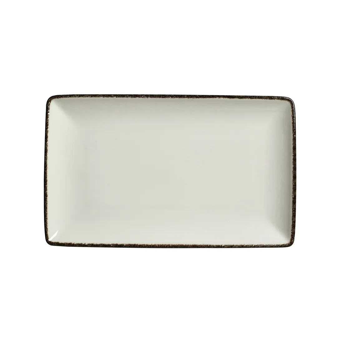 Steelite 17560550 Rect Tray, 10.625" x 6.5", Dapple Charcoal, China, Oven Safe to 530°F - 6/Case