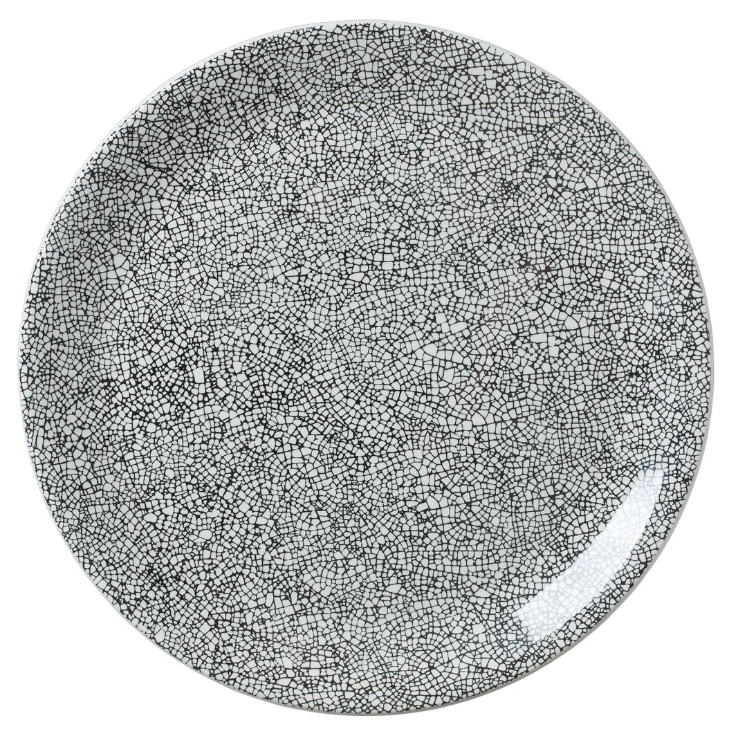 Steelite 17600565 Taste Coupe Plate, 11.75" Ceramic, Crackle Ink, Oven Safe 530°F/275°C - 1 Dozen