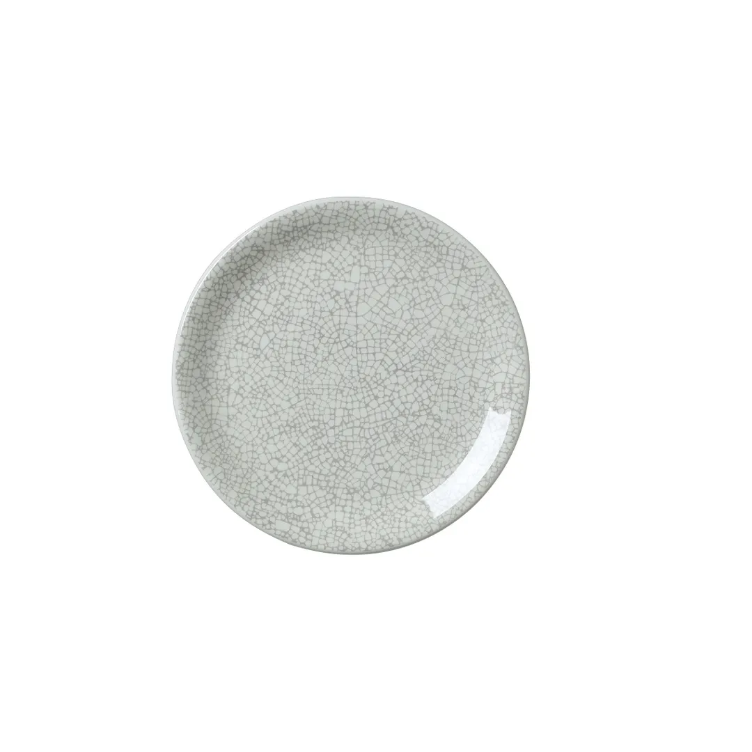 Steelite 17610568 Taste Coupe Plate, 6" x 0.5" Ceramic, Crackle Grey, Oven Safe 530°F, - 1 Dozen