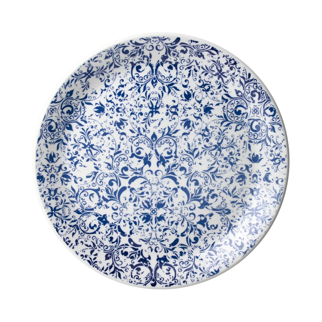 Steelite 17640566 Coupe China Plate, 10" Round, Legacy Blue Ink, Oven Safe to 530°F/275°C - 1 Dozen