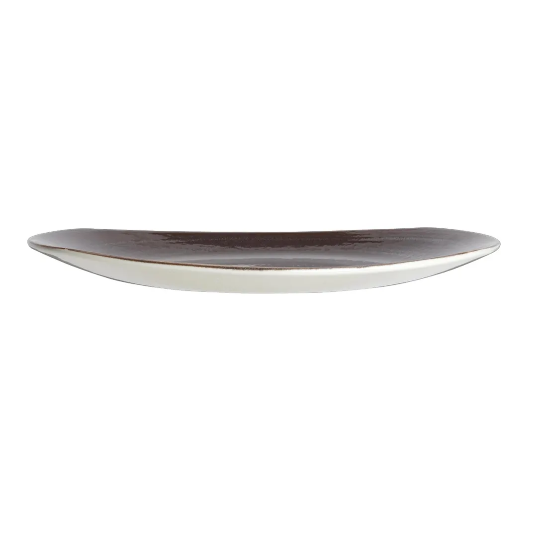 Steelite 17750579 Spice Plate, 12" Oval Granite Ceramic, Oven Safe 530°F/275°C - 1 Dozen