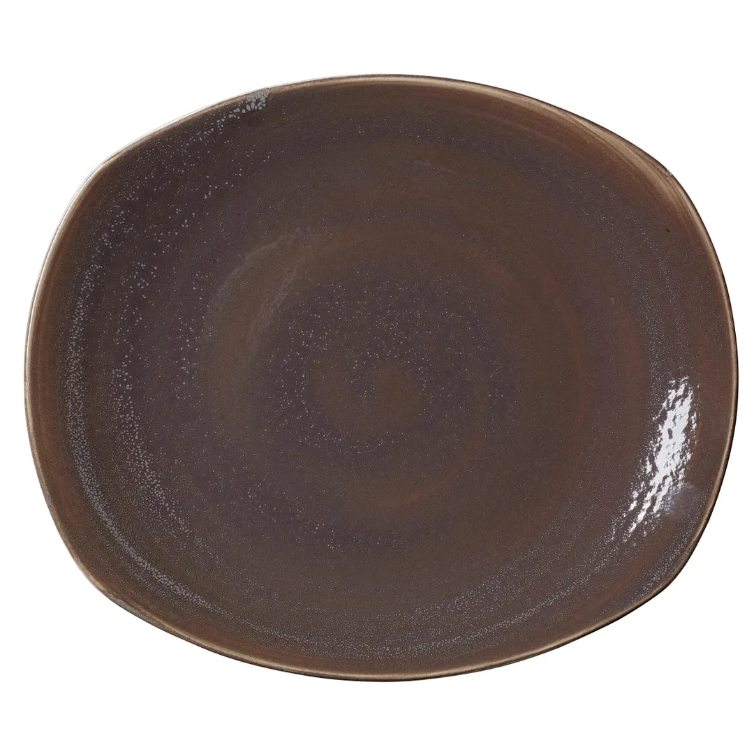 Steelite 17750579 Spice Plate, 12" Oval Granite Ceramic, Oven Safe 530°F/275°C - 1 Dozen