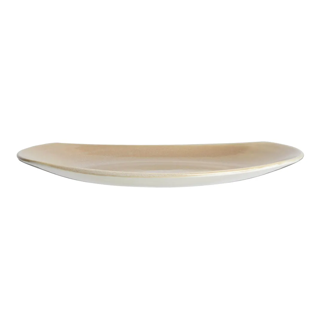 Steelite 17760579 Spice Plate, Oval 12" x 10.25", Sandstone Ceramic, Oven Safe to 530°F - 1 Dozen