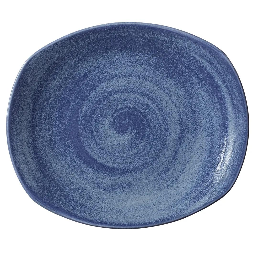 Steelite 17770579 - Bluestone Oval Spice Plate, 12" x 1.25" Ceramic, Oven Safe 530°F - 1 Dozen