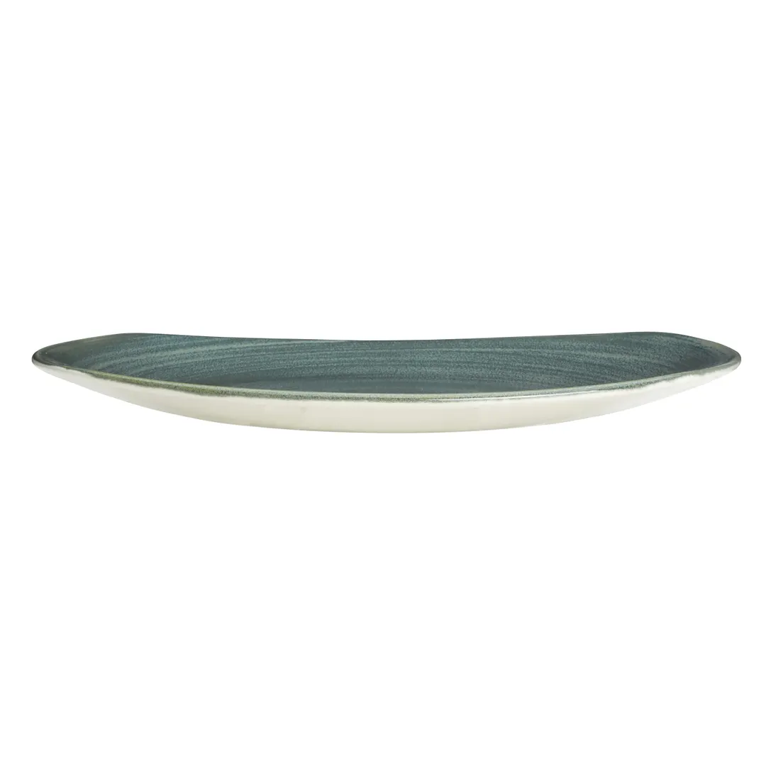 Steelite 17780579 Spice Plate, 12" Oval Jade Ceramic, Oven Safe to 530°F, 12 per case - 1 Dozen