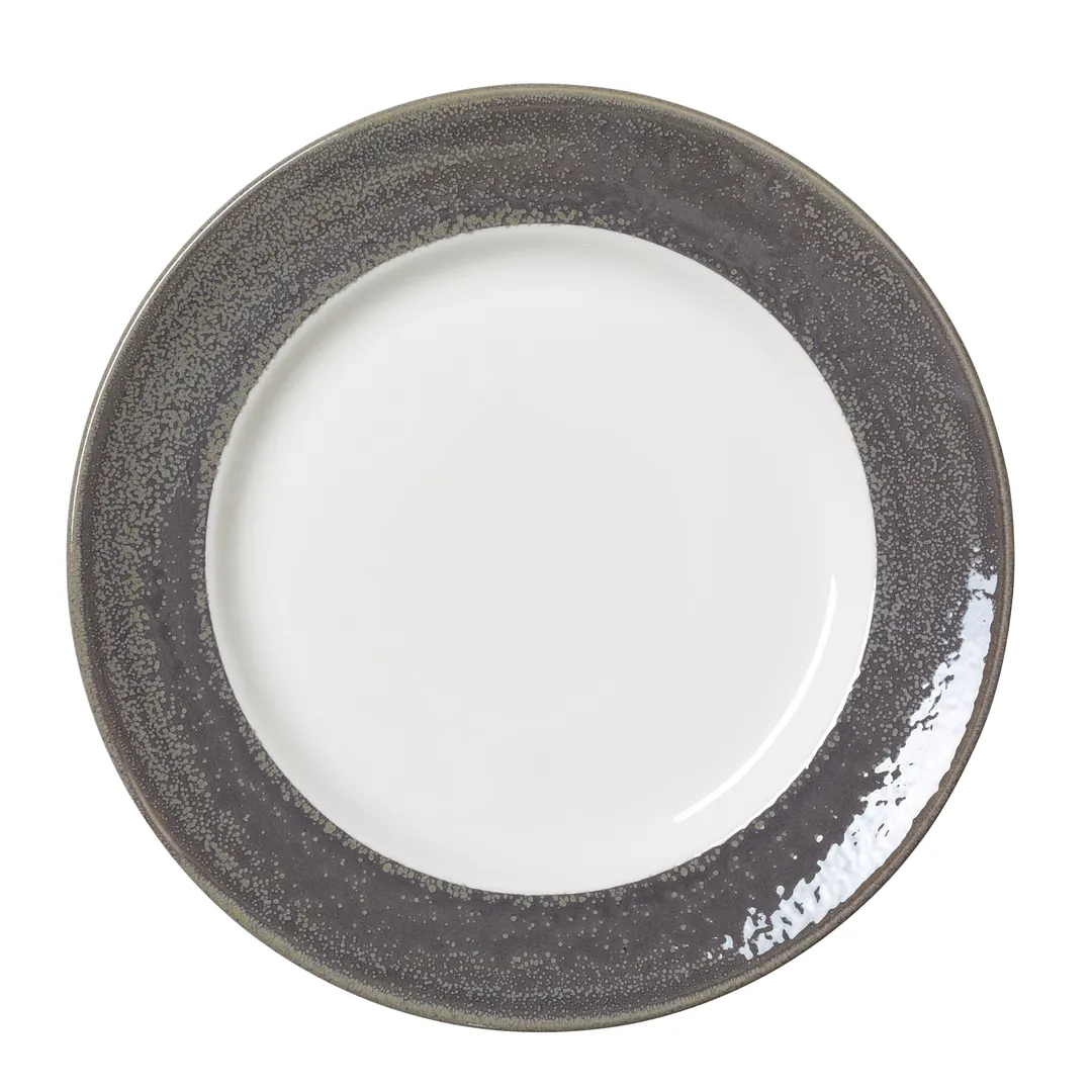 Steelite 17900812 Granite Edge China Plate, 10.625" Dia x 1.12" Hgt, Alumina Vitrified - 1 Dozen