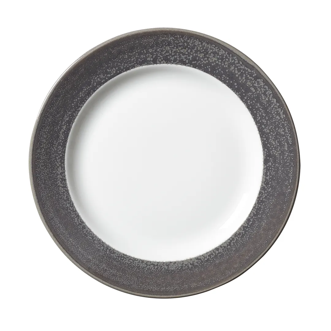 Steelite 17900814 9" Round China Plate, Granite Revolution Edge, Alumina Vitrified Ceramic - 1 Dozen