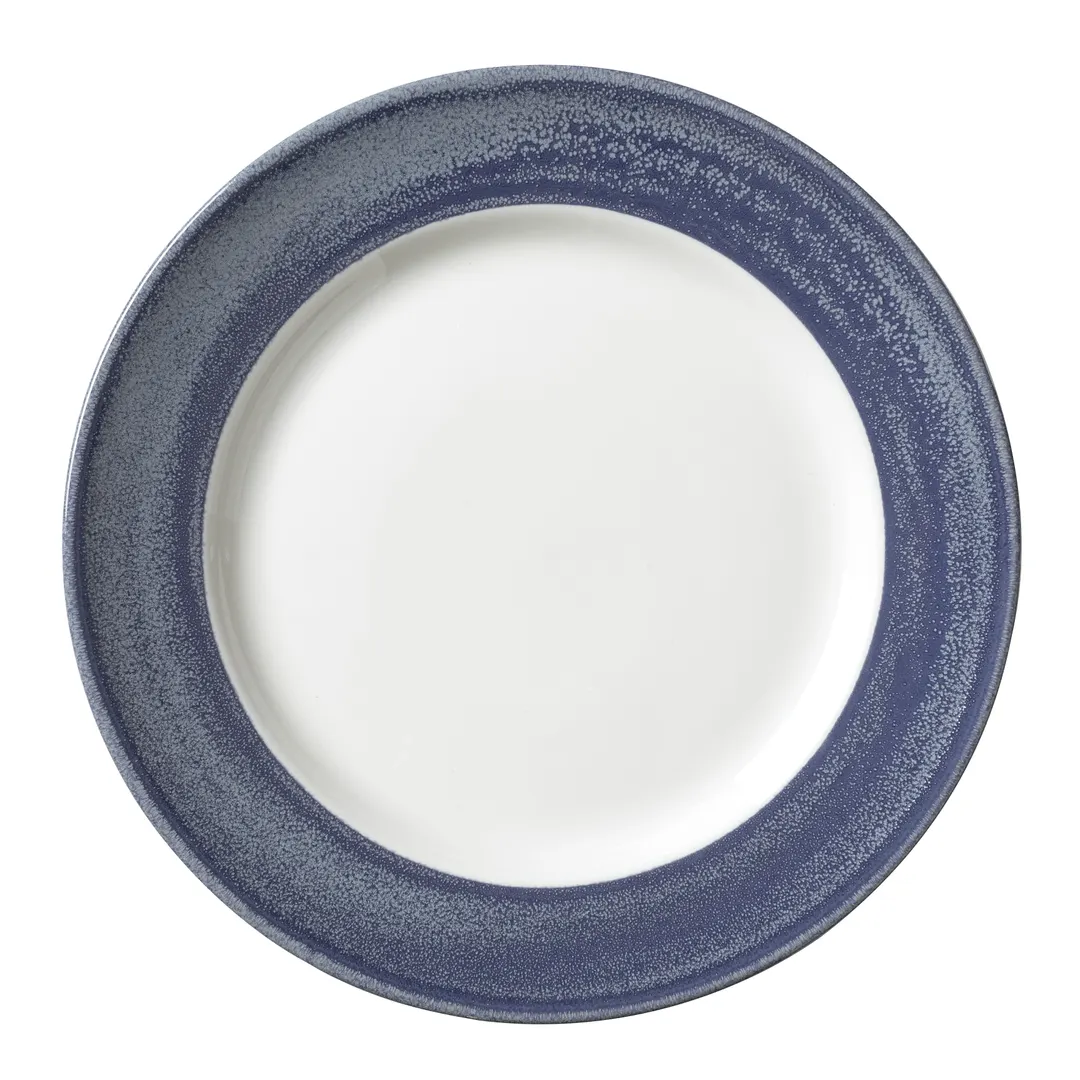 Steelite 17920812 Round China Plate, 10.625" Bluestone Revolution Edge, Ceramic - 1 Dozen