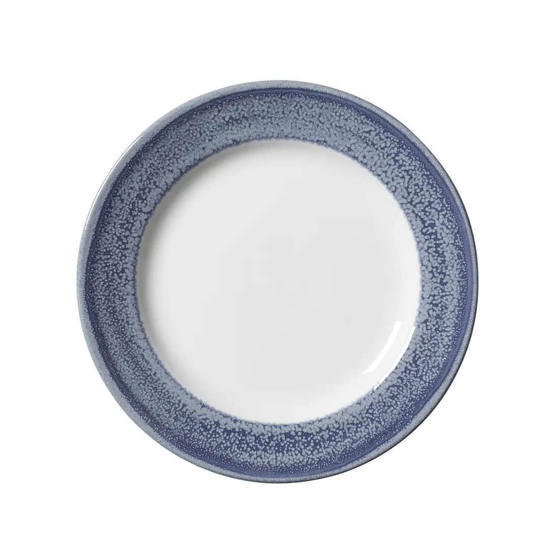Steelite 17920814 - 9" x 1" Round Plate, Bluestone Edge, Alumina Vitrified, Casual Style - 1 Dozen