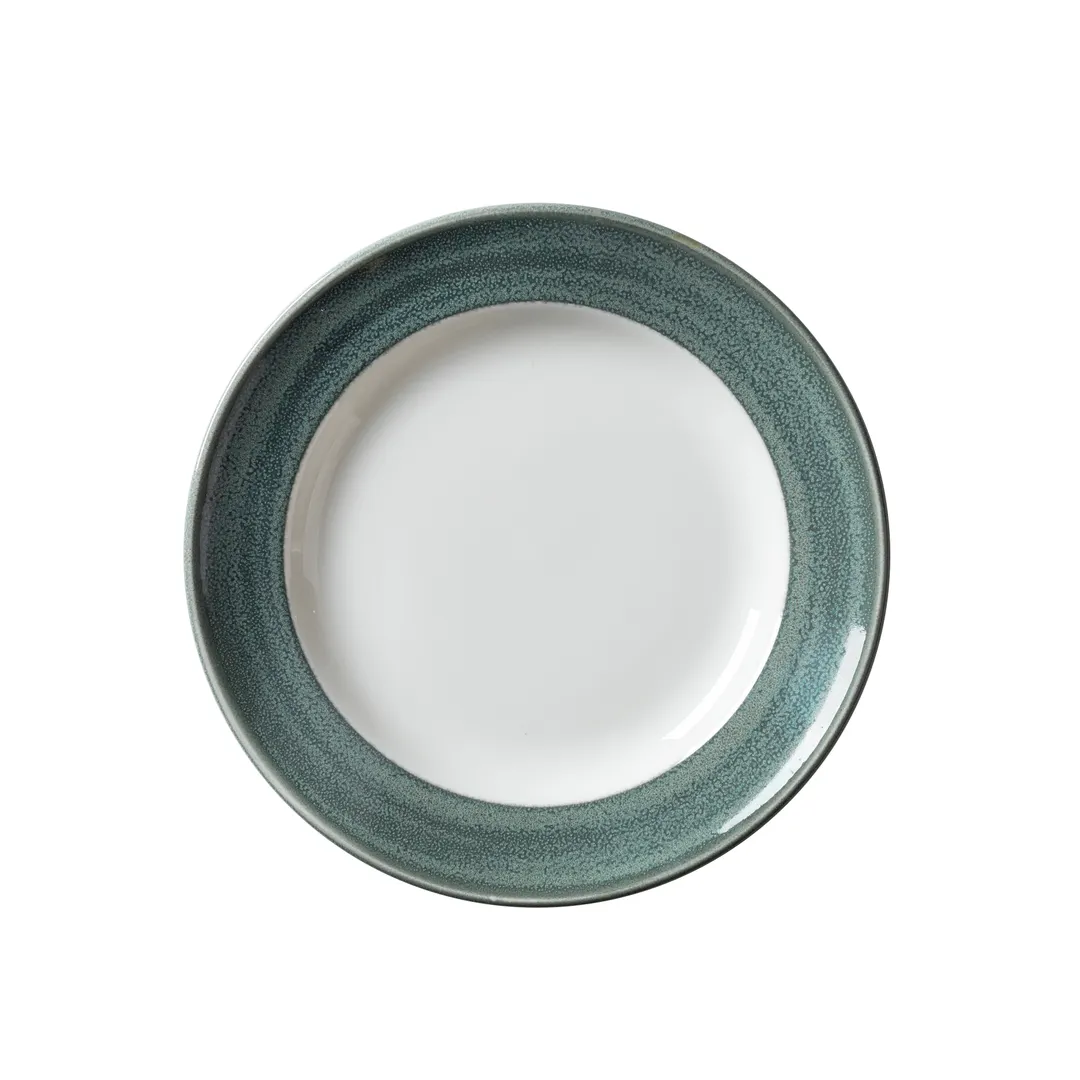 Steelite 17930815 - 8.0" Round Jade China Plate, Alumina Vitrified, Revolution Edge Finish - 1 Dozen