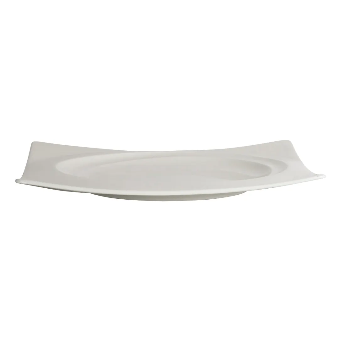 Steelite 41145ST1218 Square Plate, 6.25" x 6.25" Bone China with Embossed Rim - 1 Dozen