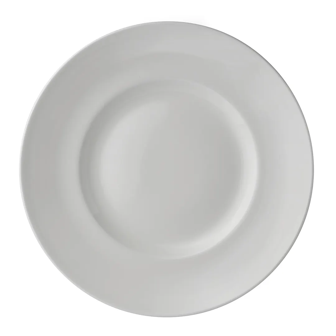 Steelite 4410RF002 Wide Rim Round 11" Bone China Dinner Plate White - 1 Dozen