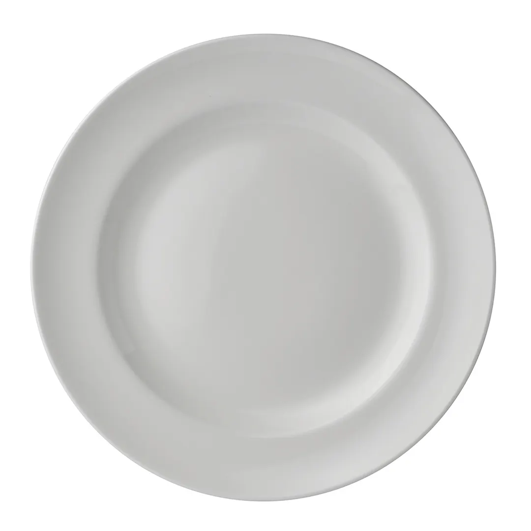 Steelite 4410RF004 - Banquet Rim Plate, 9" Round Bone China Plate with Medium Rim - 1 Dozen