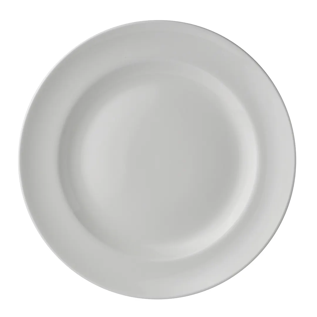 Steelite 4410RF005 Banquet Rim Plate, 8" Round Bone China, Medium Rim, Virtue Folio Design - 1 Dozen