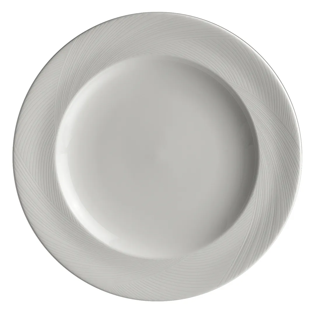 Steelite 4411RF005 Banquet Rim Round 8" Bone China Plate, Medium Rim, Folio Style - 1 Dozen