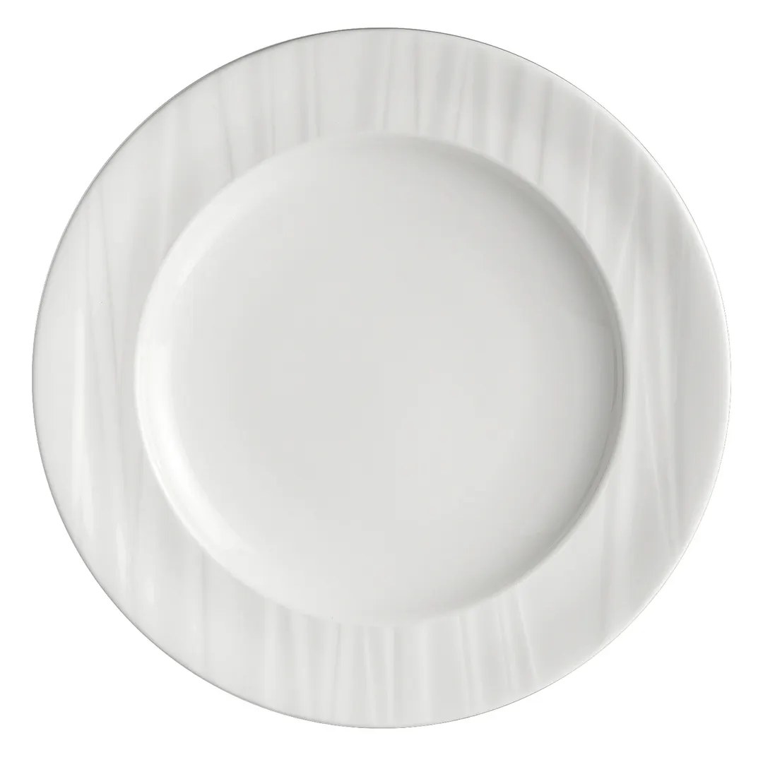 Steelite 4412RF001 - Banquet Rim Plate, 11" Round Bone China, Medium Rim, Dinnerware - 1 Dozen