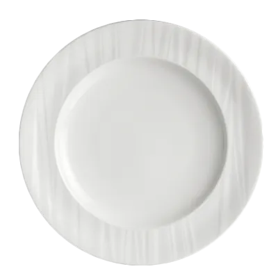 Steelite 4412RF005 Banquet Rim Plate, 8" Round Bone China, Ruche Folio, Dishwasher Safe - 24/Case