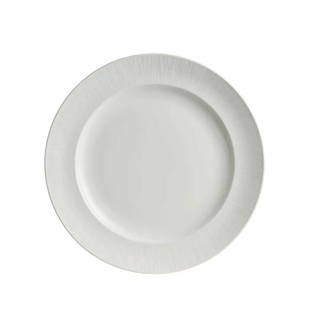 Steelite 4422RF001 - Banquet Rim Plate, 11" Round Bone China Plate with Medium Rim - 1 Dozen