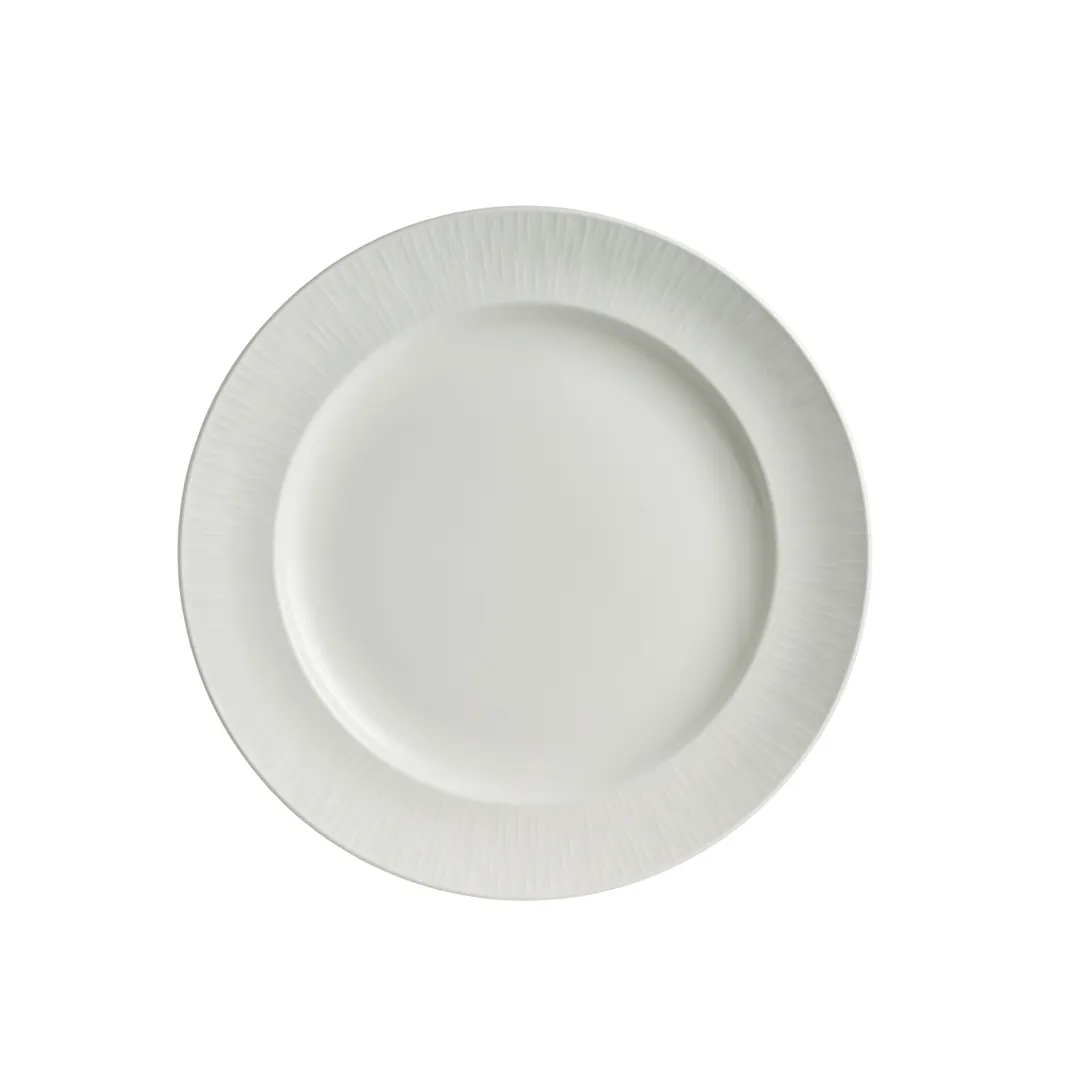 Steelite 4422RF004 - Banquet Rim Plate Lucia, 9" Round Bone China, Rim, White Finish - 1 Dozen