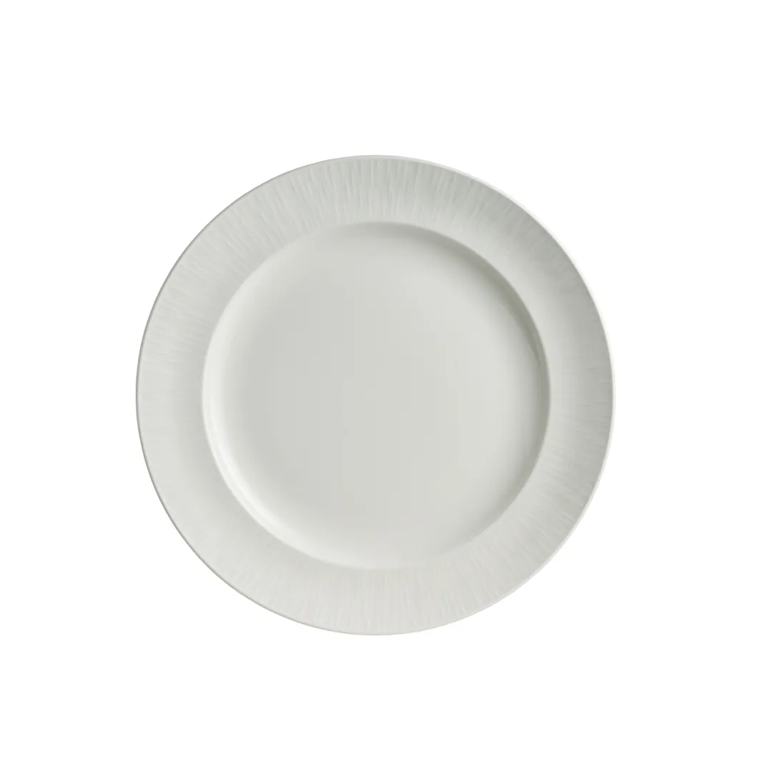 Steelite 4422RF005 - Banquet Rim Plate, 8" Round Bone China with Medium Rim, White Finish - 1 Dozen