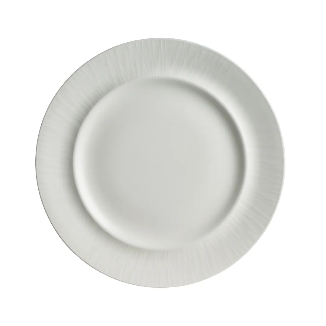 Steelite 4422RF024 Chop Plate, 12" Round Bone China with Embossed Rim, Lucia Folio Design - 6/Case